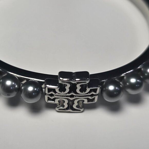 Tory Burch Silver and Silver Pearl Cuff Style Bracelet - NWOT - Picture 3 of 4